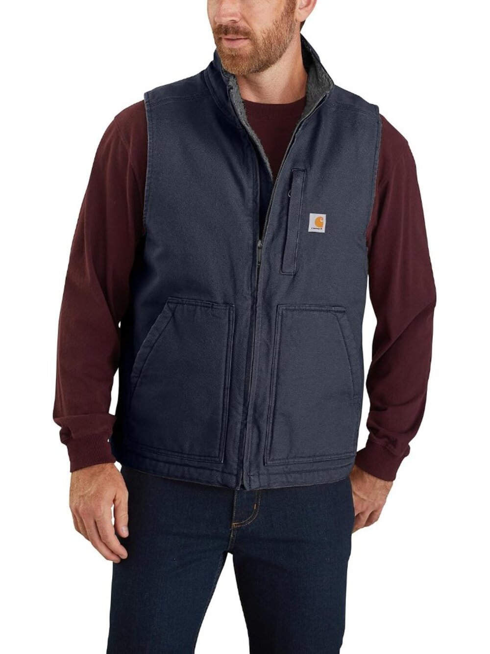 Men's Washed Duck Mock-Neck Vest